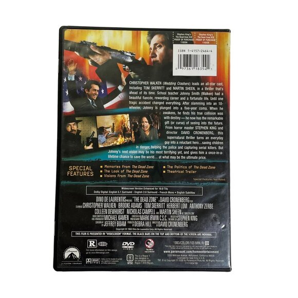 The Dead Zone Stephen King Horror Sci Fi DVD 1983 R Christopher Walken Brooke Ad - Picture 2 of 2